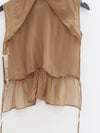 OUDE WAAG High-Neck Shirred Halter Vest OW-OW-25PF-TP03-KQ (YE420 Khaki) (OW-25SS-TP02 OW-25PF-TP03)